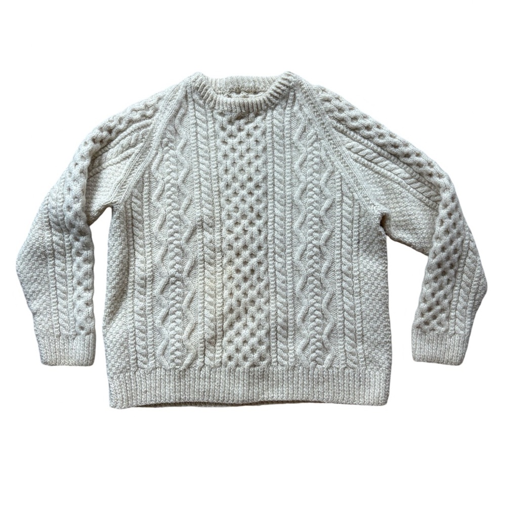 Vintage Fisherman Core Cream Cable Knit Sweater